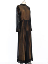 Pleated Illusion Chiffon Jumpsuit Suit arcadeshops.com