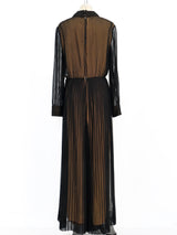 Pleated Illusion Chiffon Jumpsuit Suit arcadeshops.com