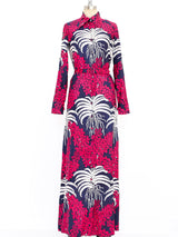 Floral Print Thai Silk Maxi Dress Dress arcadeshops.com