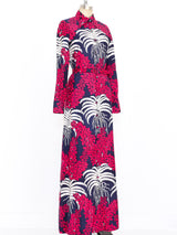 Floral Print Thai Silk Maxi Dress Dress arcadeshops.com