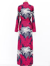 Floral Print Thai Silk Maxi Dress Dress arcadeshops.com