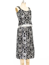 Silver Metallic Floral Ensemble Suit arcadeshops.com