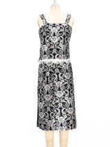 Silver Metallic Floral Ensemble Suit arcadeshops.com