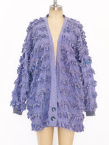 Fringed Chambray Cardigan Style Jacket Jacket arcadeshops.com