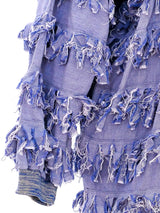Fringed Chambray Cardigan Style Jacket Jacket arcadeshops.com