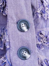 Fringed Chambray Cardigan Style Jacket Jacket arcadeshops.com