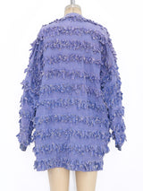 Fringed Chambray Cardigan Style Jacket Jacket arcadeshops.com