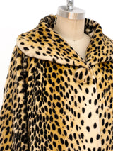 Faux Cheetah Fur Swing Coat Jacket arcadeshops.com