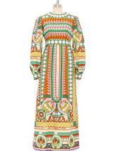 Malcolm Starr Graphic Print Maxi Dress Dress arcadeshops.com