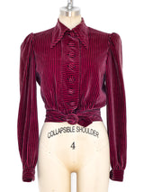 Striped Velvet Cropped Jacket Jacket arcadeshops.com