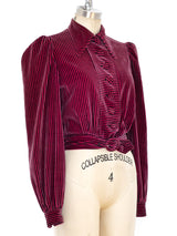 Striped Velvet Cropped Jacket Jacket arcadeshops.com