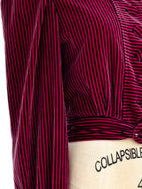 Striped Velvet Cropped Jacket Jacket arcadeshops.com