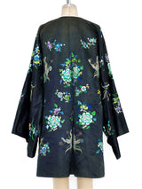 Floral and Butterfly Embroidered Kimono Jacket Jacket arcadeshops.com