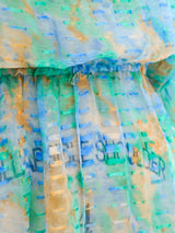 Watercolor Print Silk Chiffon Dress Dress arcadeshops.com
