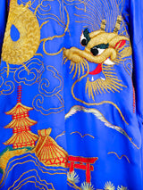 Blue Dragon Embroidered Silk Robe Jacket arcadeshops.com