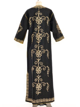 Button Front Embroidered Caftan Dress arcadeshops.com