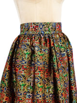 Metallic Brocade Maxi Skirt Bottom arcadeshops.com