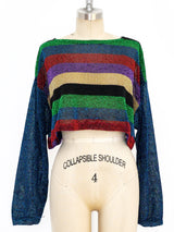Rainbow Lurex Crop Top Top arcadeshops.com
