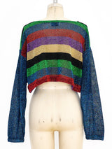 Rainbow Lurex Crop Top Top arcadeshops.com