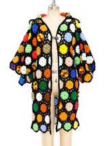 Multicolor Granny Square Crochet Hooded Jacket Jacket arcadeshops.com