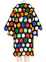Multicolor Granny Square Crochet Hooded Jacket Jacket arcadeshops.com