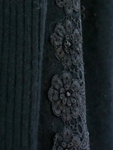 Lace Embellished Black Angora Jacket Jacket arcadeshops.com