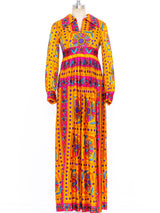 Multicolor Feather Print Jersey Dress Dress arcadeshops.com