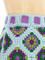 Multicolor Granny Square Crochet Skirt Skirt arcadeshops.com