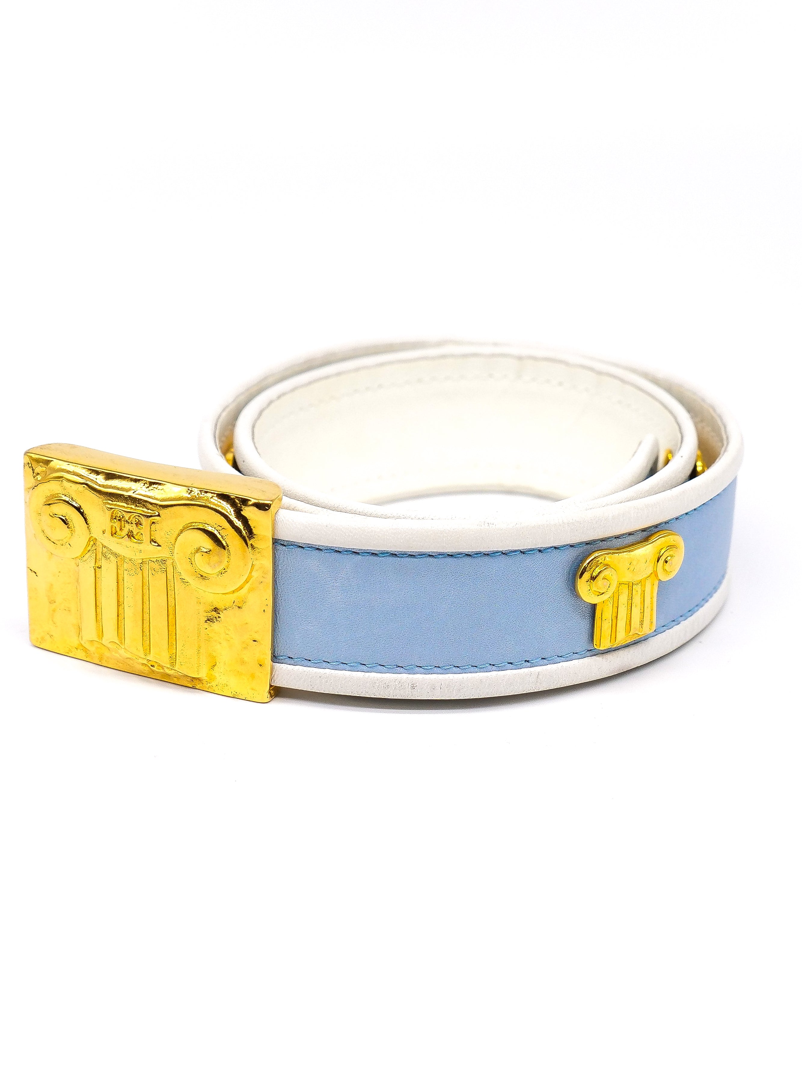 Escada Leather Belt with Column Motif