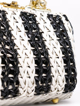 Striped Wicker Bead Handled Bag Accessory arcadeshops.com