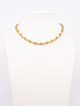 Goldtone Bamboo Link Choker Necklace Jewelry arcadeshops.com