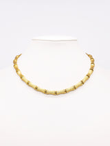 Goldtone Bamboo Link Choker Necklace Jewelry arcadeshops.com