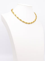 Goldtone Bamboo Link Choker Necklace Jewelry arcadeshops.com