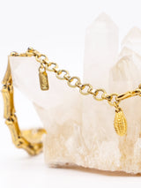 Goldtone Bamboo Link Choker Necklace Jewelry arcadeshops.com