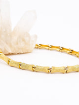 Goldtone Bamboo Link Choker Necklace Jewelry arcadeshops.com