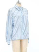 Nina Ricci Striped Silk Blouse Top arcadeshops.com