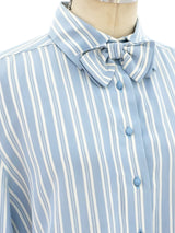 Nina Ricci Striped Silk Blouse Top arcadeshops.com