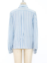 Nina Ricci Striped Silk Blouse Top arcadeshops.com