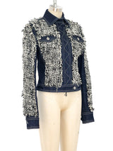 Gianfranco Ferre Tweed Denim Jacket Jacket arcadeshops.com