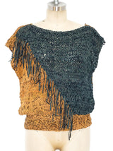 Woven Leather Fringe Top Top arcadeshops.com