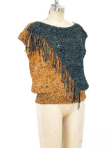 Woven Leather Fringe Top Top arcadeshops.com