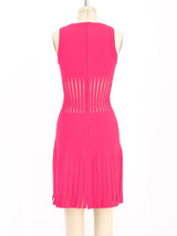 Alaia Fuchsia Fringe Dress Dress arcadeshops.com