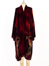 Patricia Lester Painted Peacock Velvet Duster Jacket arcadeshops.com