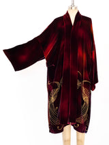 Patricia Lester Painted Peacock Velvet Duster Jacket arcadeshops.com