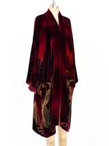 Patricia Lester Painted Peacock Velvet Duster Jacket arcadeshops.com