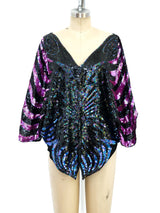 Neil Bieff Sequin Butterfly Top Top arcadeshops.com