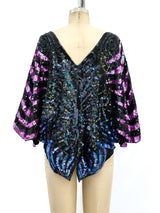 Neil Bieff Sequin Butterfly Top Top arcadeshops.com