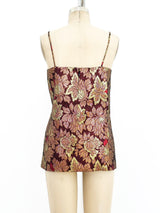 Adolfo Metallic Floral Brocade Tank Top arcadeshops.com