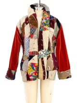 Quilted Patchwork Puffer Coat Jacket arcadeshops.com