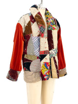Quilted Patchwork Puffer Coat Jacket arcadeshops.com